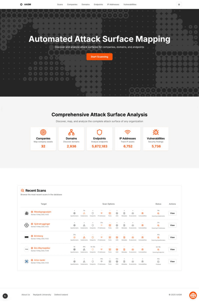 AASM home dashboard