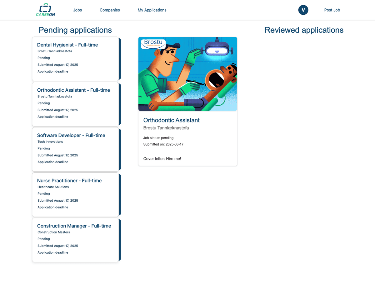 Careeon my applications