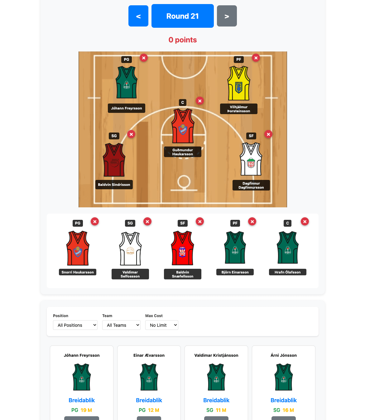 Basketball Fantasy Iceland - Screenshot 2