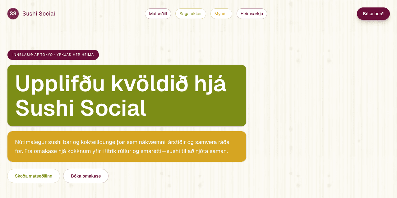 Sushi Social website